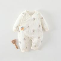 Treasure Butterfly Pure Cotton Baby Onesie, Class A, 40g, Seamless & Warm for Crawling 59 cm white
