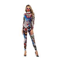 New Halloween Costume Horror Mutant Clown Return Soul Printed One-Piece Halloween Night Parade Costume S gray