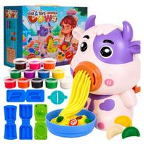 Plastilinas lipni masė makaronų gaminimo mašinėlė karvė kūrybinis rinkinys vaikams formelės 43 elementai „click4toys“