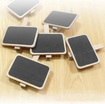 50Pcs Hanging Wooden Blackboard Message Chalkboard Clips Tags Number Price Label Heart Shaped DIY Craft Home Kitchen Bag Clips Rectangle gray
