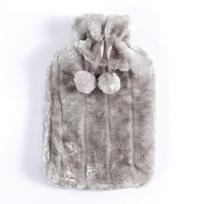 Removable Hot Water Bottle Cover Cold-proof Leak-proof Plush Covering Washable Explosion Proof Hand Feet Warmer šviesiai pilka spalva