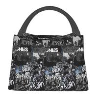 Metal Punk Rock Deftones Insulated Lunch Bag for Women Kids Portable Food Boxes Thermal Lunch Box Tote One Size black