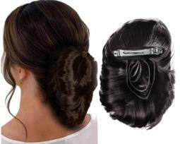 HAIR WALA™ Flower Style Claw Clip Bun net attached Hair Extension decorative bun for attractive look Synthetic Fake Ponytail Hair extension for Wome black