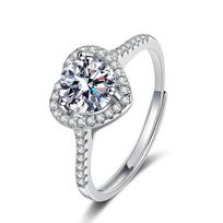 925 Sterling Silve Heart Gorgeous Shiny Zircon Stone Ring for Women Engagement Wedding Luxury High Quality Fine Jewelry resizable rožinė