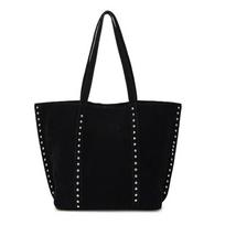 Elegant Retro Microfiber Shoulder Bags Solid Color Large Capacity Sewing Handbags Durable Tote Bag for Women juoda