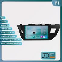 Hizpo Carplay 4G-LTE 10.1 2din Android 14 Car Radio Multimedia Video Player Navigation GPS for Toyota Corolla 2014 2015 2016 Intelligent Head Unit P1 4Core 1G 32G black