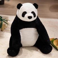 Soft sitting panda doll plush toy black and white panda doll children soothe Buwa birthday gift 30cm（0.2kg） white