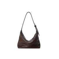 Juodas Minimalistinis Augaliniu Bėgimu Raugintos Odos Hobo Crossbody Krepšys - Moteriškas Didelės Talpos Laisvas Peties Tote Krepšys gray