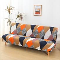 Armless Futon Sofa Bed Slipcovers Printed Spandex Adjustable Sofa Bed Covers Washable Folding Sofa Covers Lanmolife Stretch M 155-185cm gray