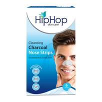 HipHop Skincare Charcoal Nose Strips Men Blackhead Remover (6 Strips) blue