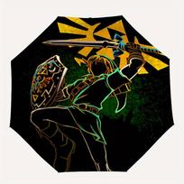 Legend of Zelda Automatic Windproof Folding Umbrella, Compact Travel Umbrella for All Occasions, Cartoon Portable Compact Umbrella a0823063 brown