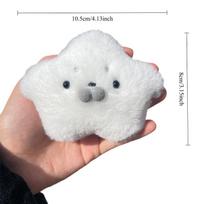 Plush Squeaking Seal Plush Keychain Ocean Animal Plushie Pendant Kawaii Fluffy Keyring Car Ornament Backpack Decoration Christmas Present white