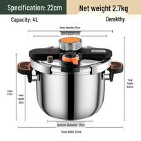 Extra Thick Explosion-Proof Stainless Steel Pressure Cooker for Induction and Gas Stoves Type K Orange Three-Level Pressure Cooker gray