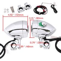 Universal Black Chrome Motorcycle Audio Sound Speaker Hi-Fi Sound MP3/WMA Bluetooth USB/AUX Phone white