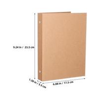 A5 Kraft Paper Binder Cover 6-Ring Heavy-Duty Reusable Notebook Shell Protective Decorative Scrapbook Journal Planner Folder šviesiai ruda spalva