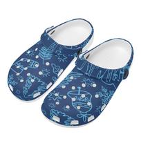 Unisex EVA Walking Clogs Fun Printed Quick Dry Soft Slip On Travel Use Beach Garden Daily Walking Home Slippers Leisure Wear 36 balta