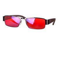 SHINU anti blue light lenses yellow driving glasses sleep glasses red lens orange gamging lens with wood leg frame C1brown red RED red