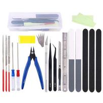 33-Piece Model Building Tool Set for Gundam, Cars, and Toys gray