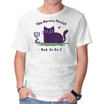Unisex Crew Neck T-Shirt The Horrors Persist Graphic Short Sleeve Casual Tee L white