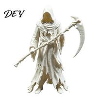 Creepy Collectible Figure Gothic Grim Reaper Figurine, 3D Printed Hooded Statue with Board Game Chess Piece Sickle, Spooky Robe Decoration for balta