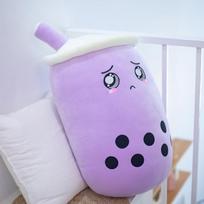 2450Cm Kawaii Family Milk Bubble Tea Cup Plush Toy Cute Animal Peluche Fruits Flavor Drink Shaped Hug Pillow Kids Home Decor 20-24cm pink