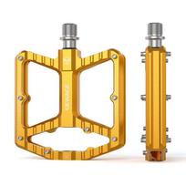 Gewage Aluminum Sealed Bearing Platform Bicycle Pedals Gold