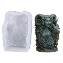 Goat Lady Silicone Candle Molds For Handmade Candle Soap Chocolate Holiday Gift Home Decoration and Resin Casting 1 gray