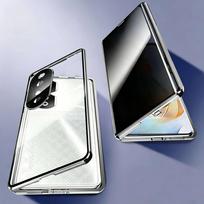 Anti Peeping Case for Huawei Honor 90 GT Pro 80 70 50, Double Sided Tempered Glass,Metal Frame with Lens Protector Phone Bumpers for Honor 50 sidabras