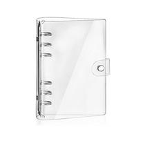 Card Storage Ring Binder Cover Loose Leaf Folder Notebook School Office Supplies PVC Notebook Cover A5-transparent