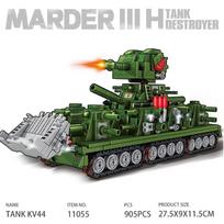 Tankų Pasaulis Animacinis Mastelinis Modelis Statybinių Blokelių Rinkinys KV44 Carl Monstras Tankas ir Galutinis Leviatanas Karinis Šarvuotas Transporto Priemonė Karas Plyta gray