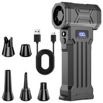 Multi-scenario Use Electric Air Duster Jet Fan Turbo Blower Cleaning Blowing Tool 110000RPM Blow And Suction 2 in 1 Blow Snow With Outlet Nozzles no vacuum cleaner gray