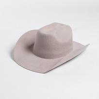 Wool cowboy hat blue men's and women's jazz hat European and American fashion casual rolled edge wool felt cowboy hat2026 M56-58CM gray