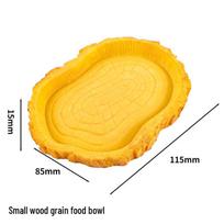 Reptile Terrarium Rock Water & Food Bowl for Tortoise, Lizard, Snake yellow