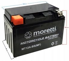Akumulator Żelowy Moretti Agm Gel Mt12A-Bs Yt12A 12V 140A 9.5Ah Motocyklowy