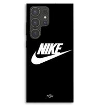 Case For Samsung Galaxy S23 Ultra Nike white logo front black Maniacase juoda
