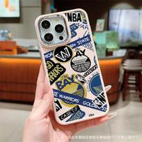 Trendy NBA basketball compatible iPhone cases, Apple 11/12/13/14/15/16 Pro Max protective covers iPhone 7/8 gray