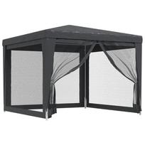 3x3 m Party Tent with 4 Mesh Side Walls Anthracite HDPE