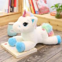 40/60/80cm Iškamšyti gyvūnai Lėlės Kawaii Animacinis Vaivorykštės Vienaragis Pliušiniai žaislai Dovana Žaislai Gimtadienio dovana 40cm mėlyna