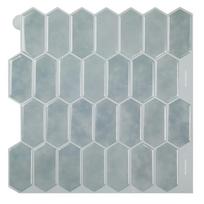 Lipnios Stereo Sienų Lipdukai Vandeniui Atsparūs 3D Nulupami ir Klijuojami Backsplash 12  x 12  Aliejui Atsparūs Sienų Plytelės Virtuvei Vonios Kambariui gray