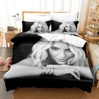3D Printed Britney Spears Bedding Set Bedroom Soft Modern Bedspreads Comefortable Kids Duvet Cover Quilt Cover And Pillowcase 70x133cm 3pcs black