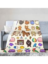 Būtybė Stardew Valley Antklodės Mielos Jimino Gyvūnėliai Nuostabi Minkšta Antklodė Kėdės Užtiesalas Sofos Pavasaris_Ruduo Kelionės(1) 75X95CM pilka spalva