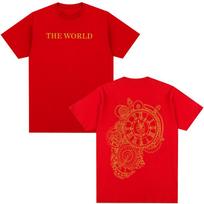 Anime Jojo Bizarre Adventure Dio Brando The World Unisexga T Shirts Unisexs Casual Cotton Short Sleeves Oversized Tshirt Streetwear S red