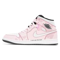 Jordan Air Jordan 1 Lemon Joy Abrasion Resistant Abrasion Resistant Mid top Vintage Basketball Shoes Unisex White Pink DQ8426-001(Team778-) 45