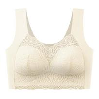 Plus Size Seamless Lace Sports Bra - Sleep & Gather Support 5XL white