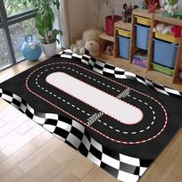 1pc of Black Racing Track Patterned Soft, Non-Slip, Mat for Living Room And Kitchen, Weighing 480G Per Square Meter And 1Cm Thick 40cm x 60cm white