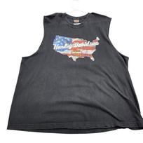 Harley-Davidson Shirt Mens 2XL Black USA Flag Denver CO Graphic Tee Sleeveless Unisex T-Shirt XXXXL gray