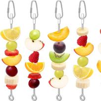 5PCS Bird Cage Feeder, Stainless Steel Food Holder, Parrot Fruit Vegetable Skewer, Accessories For Parakeets Lovebirds Cockatiels African Grey 5 OPP packs#1