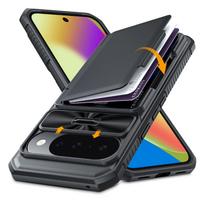 Protective Wallet Case with RFID Card Holder, Kickstand and Lens Cover for Google Pixel 10 Pro-Purple juoda