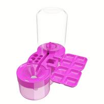 Circulating water brush cleaner,with drain tray,pen slot,upgraded painting tool,for acrylic,watercolor,water-based paint rožinė