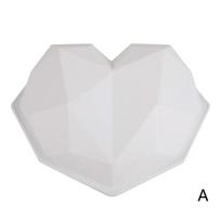 3D deimantinės meilės formos silikoninės formos kepimo kempinėlei šifono putėsiai Desertinių pyragų formelės Maisto kokybės Heart white